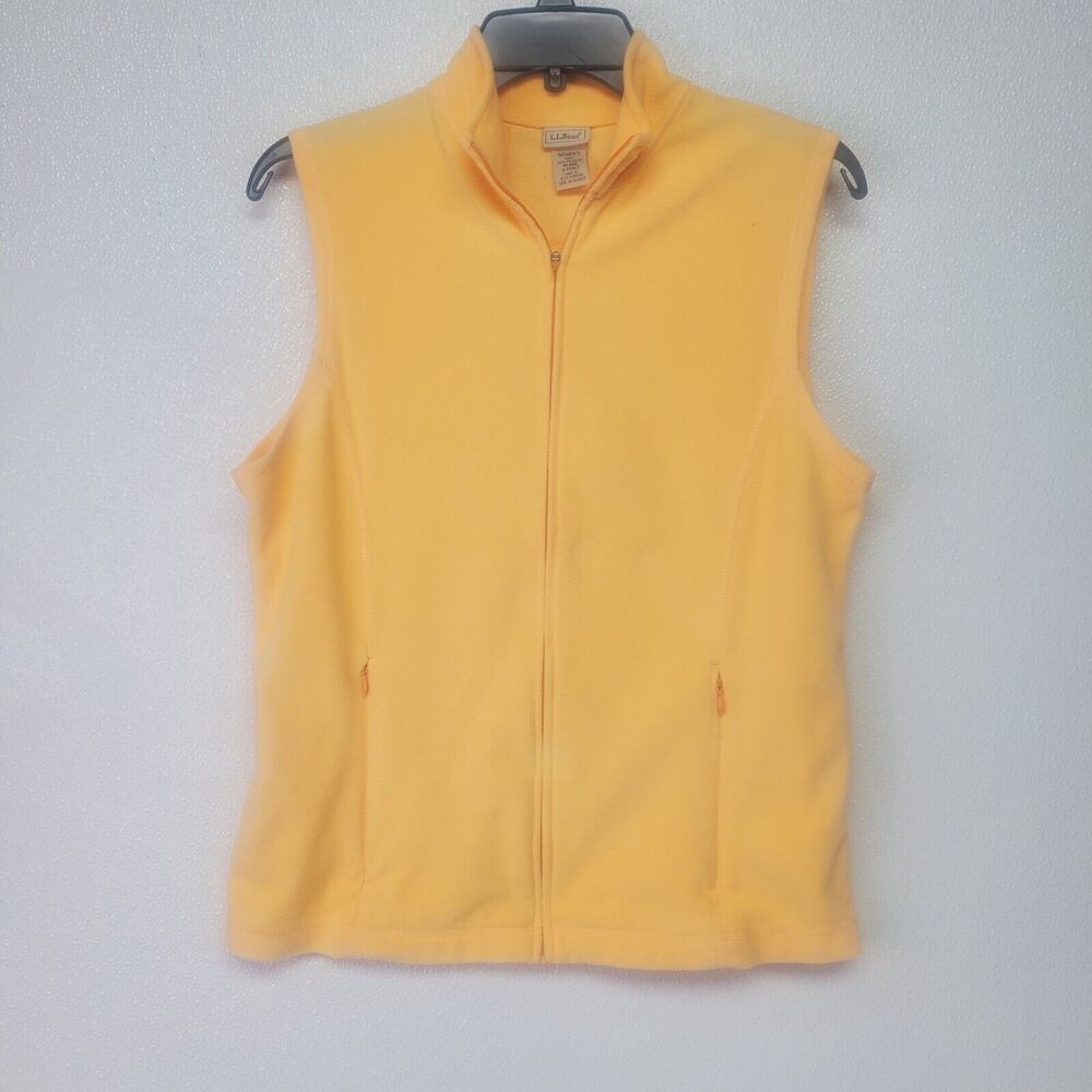 LL BEAN Peach Sweater Vest POLARTEC Women's SM Full Zip FLEECE Jacket